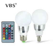 Высокое качество E27 E14 3 Вт RGB LED 16 Цвет изменение свете свечи лампы Spotlight лампы AC85-265V с Дистанционное управление