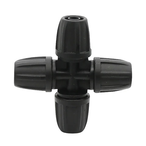 irrigation Plastic Lock Nut 4-way connector 8/11mm hose connector garden Accessories water pipe connector 3 Pcs