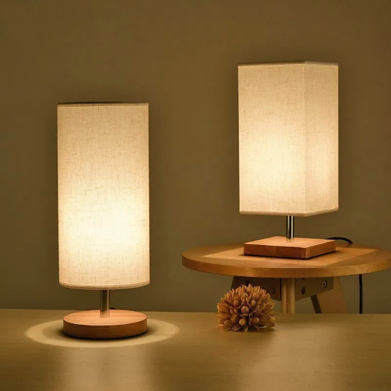 

Nordic modern fabric desk lamp bedroom bedside lamp simple solid wood study warm table light home decoration mx7041527
