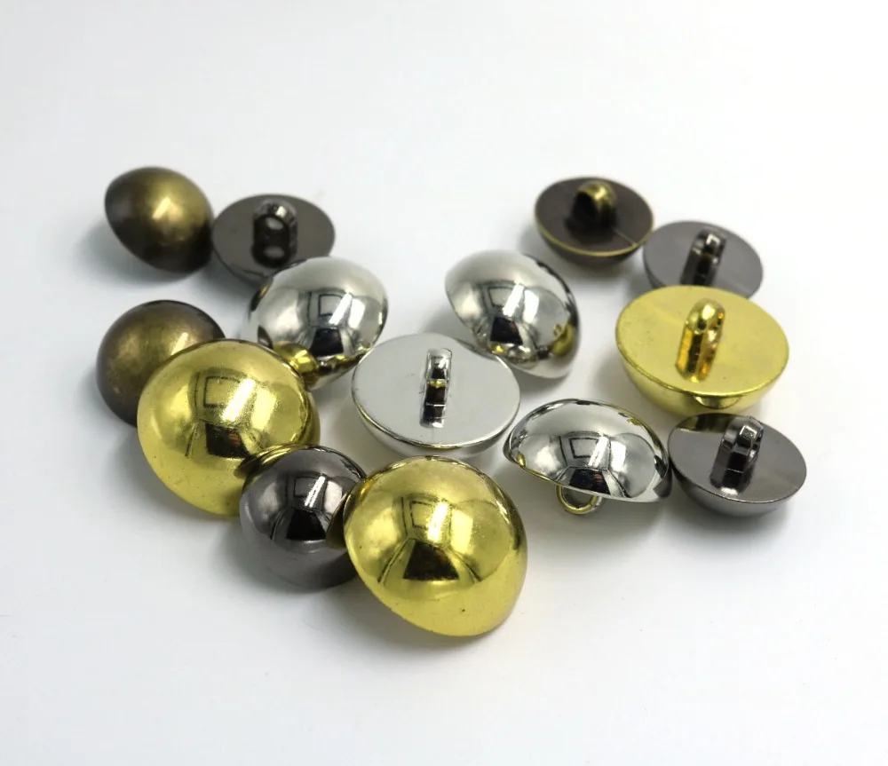 

50pcs Plastic plating button gold/silver/gun black/bronze mushroom head button coat sweater dust coat shirt button