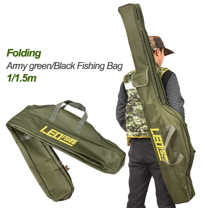 100/150cm Folding Fishing Bag with Oxford Fishing Pole and Reel Lure Storage13