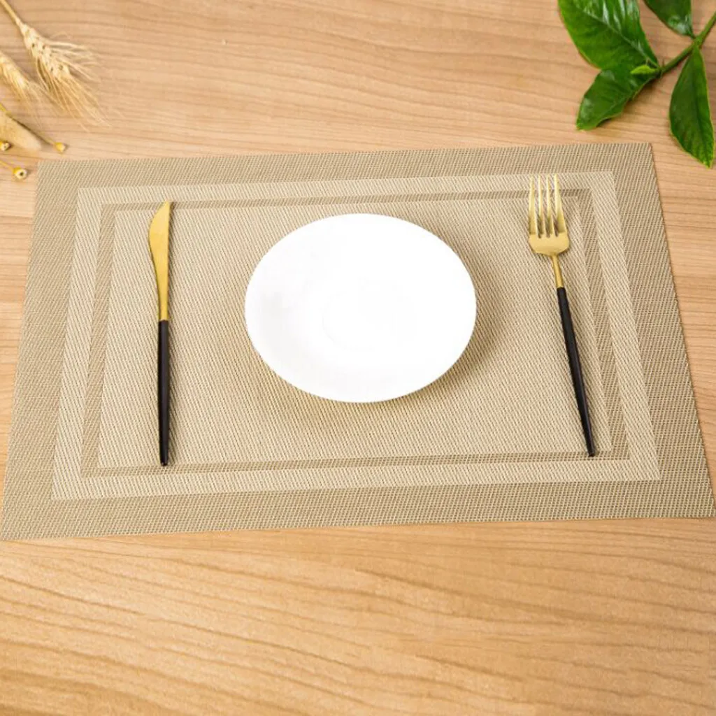 

4PC Home Dining Mat Insulation Washable Family Features Western Mat Table Mat placemat for dining table salvamanteles individual