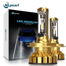

NLpearl 2Pcs 10000LM/Pair ZES Car Headlight with Philips Chips Super Led H4 H7 H1 H11 H3 9012 9005 9006 H4 Led Bulb 50W 6000K