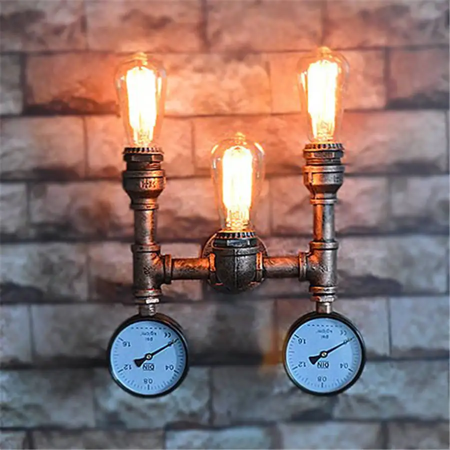 

American country barometer tube wall lamp for cafe bar dining room wall sconces light fixtures industrial living room decoration
