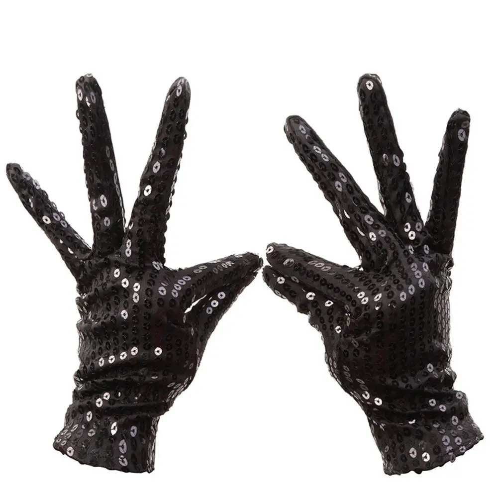 MISSKY блеск блестки перчатки в виде лап Хэллоуин маскарадные Вечерние перчатки Принадлежности Декор аксессуар 1 пара - Цвет: black