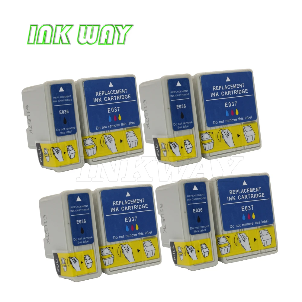 

INK WAY 8 PACK T036 T037 Replacement ink for Stylus C42UX,C44UX,C46 with chip