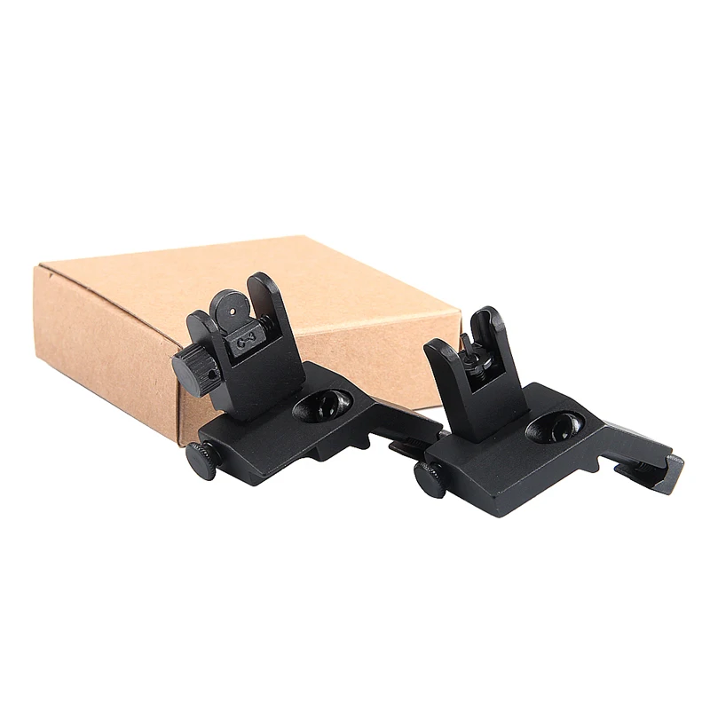Tactical AR15 Airsoft Front and Rear flip up 45 Offset Degree Rapid Transition Backup Iron Sight Fit 20mm Picatinny rail RL27-0004-
