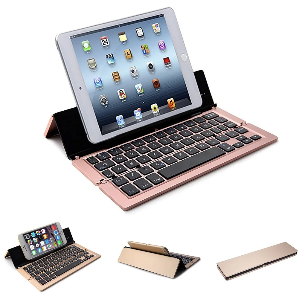 Складная Беспроводная клавиатура Bluetooth 3 0 из алюминиевого сплава для iPad iPhone Samsung