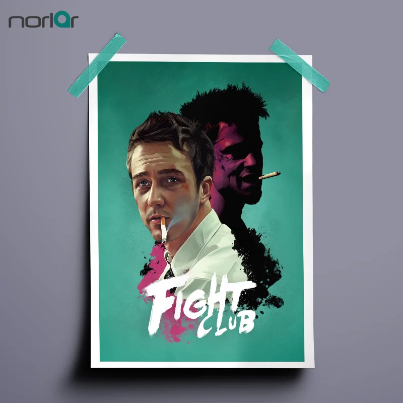 

A Fight Club Classic Art Poster Movie Film Fosters and Print Canvas Print Art Wall Decor Unframed Canvas Painting