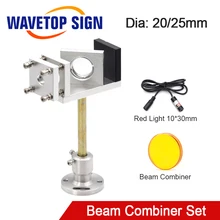 WaveTopSign Beam Combiner Set 20/25mm ZnSe Laser Beam Combiner+ Mount+ Laser Pointer for CO2 Laser Engraving Cutting Machine