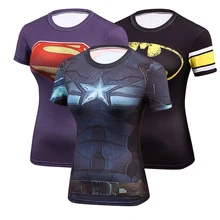 Горячая Капитан Америка 3D печати футболки женские компрессионные майки для фитнеса супергероя топы костюм короткий рукав фитнес