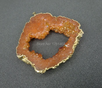 

Trendy 1pcs Druzy Stone Orange for Jewlery Making Suppliers Gems Necklaces for Dinnder Fashion Design MOQ3PCS