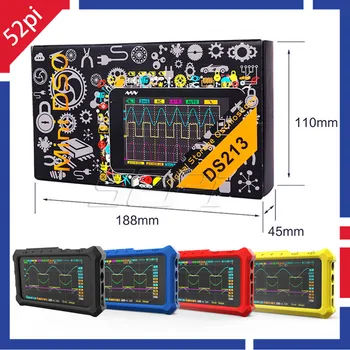 

52Pi DS213 Digital Storage Oscilloscope Mini DSO DSO213 Nano 4 Channel 100MSa/s Update from DS212 DSO212 DS203 DSO203