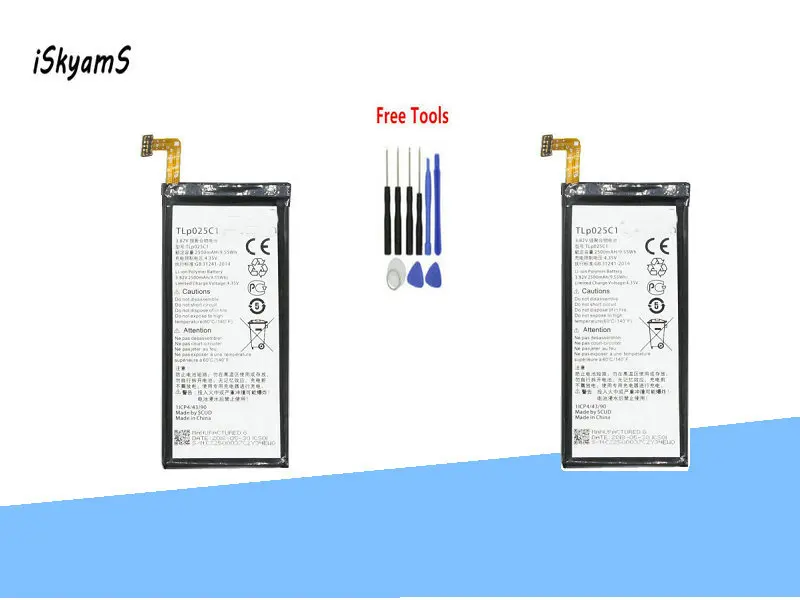 

iSkyamS 2x 2500mAh TLP025C2 / TLP025C1 Replacement Battery For Alcatel One Touch POP 4 Plus 4+ OT-5056D 5056D 5056A 5056W +Tool