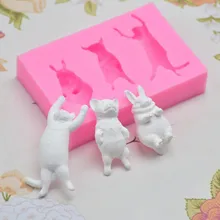 Милый кролик мышь помадка торт плесень силиконовые забавные животные кролик помадка форма украшения торта Форма для шоколадной выпечки инструмент