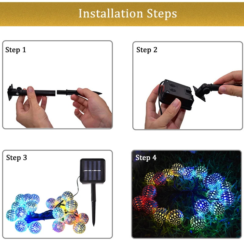 Светильник на солнечной батарее s 10/20, светодиодный Сказочный светильник в виде шаров, декоративный Праздничный Рождественский светильник, уличное свадебное украшение