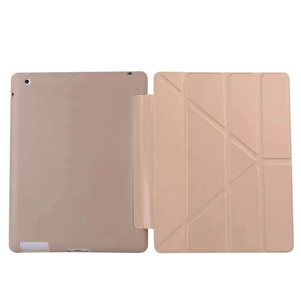 Для ipad 2/ipad 3/ipad 4 смарт-чехол ТПУ кожаный магнитный складной планшет защитный чехол для ipad 2/ipad 3/ipad 4 - Цвет: Gold