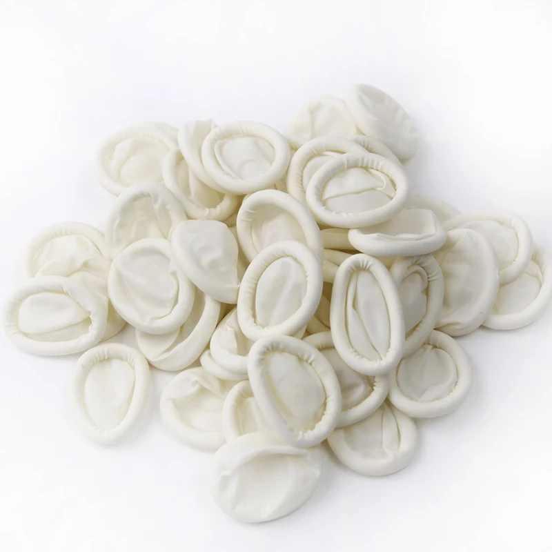 

1 Bag(350Pcs) Latex Disposable Finger Cots Rubber Dust Free Finger Cots Roll Dactylotheca-White