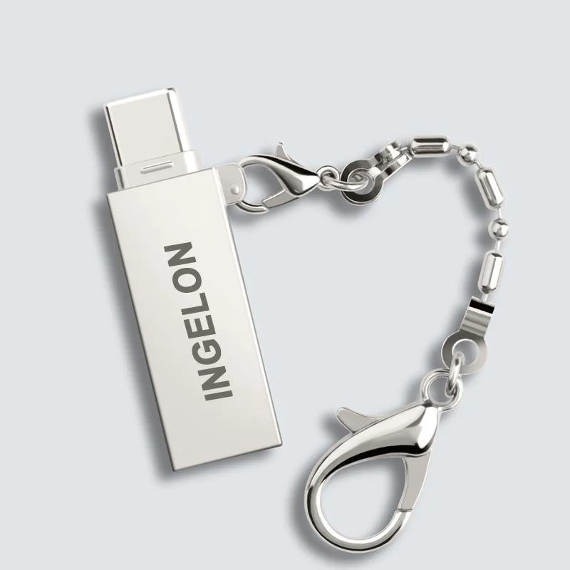 Ingelon TF Card Reader USB Type C Reader 8gb 16gb 32gb 64gb 128gb Memory Card OTG Adapter DIY LOGO Metal Cardreader for Computer (3)
