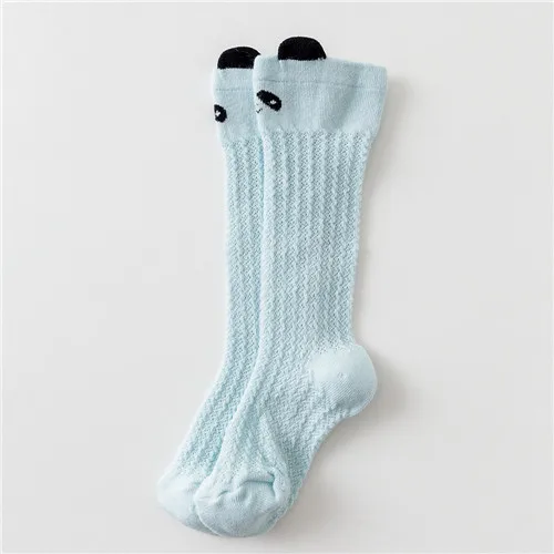 Летние гольфы для младенцев хлопковые носки для малышей из сетчатого материала, дышащие милые носки для маленьких девочек от 0 до 24 месяцев - Цвет: Blue panda