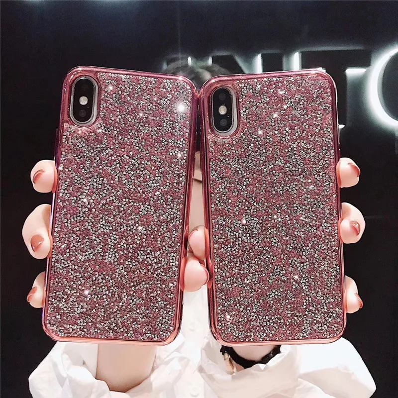

Electroplated TPU Diamond Glitter Case For IphoneXSMAX XR XS X Iphone6S 7 8 Plus Back Cases Capas Fundas