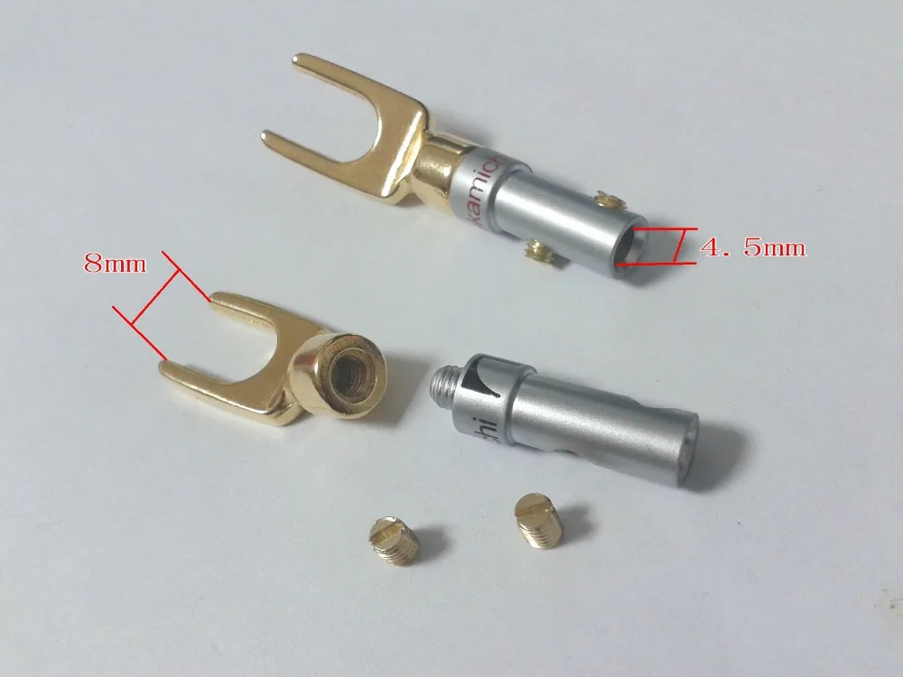 30PCS Speaker Banana Spade Plug Audio Adapter Gold Platedin Connectors