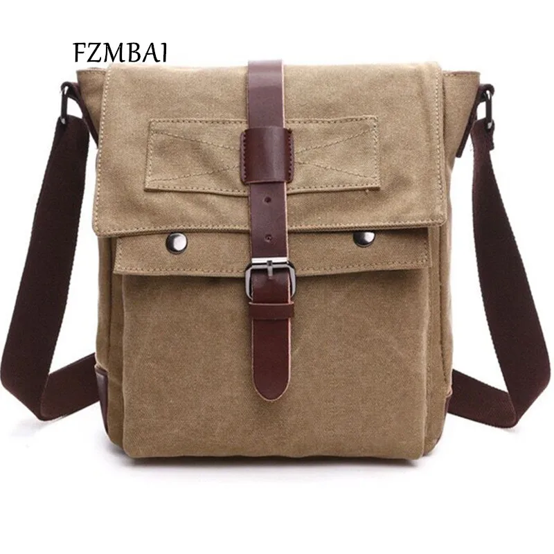 

FZMBAI 2019 New Solid Color Travel Single Shoulder Bags Fashion Men's Canvas Messenger Bags