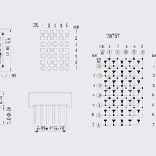1,9 мм 5X7 светодиодный дисплей синий общий анод Светодиодный точечный матричный цифровой трубчатый модуль 5*7 цифровая трубка