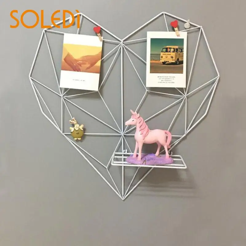 

Vintage Wall Art Display Iron Wire Gift Heart Shape Decor Hanging Ornament Decorative heart shaped rack Photo Frame