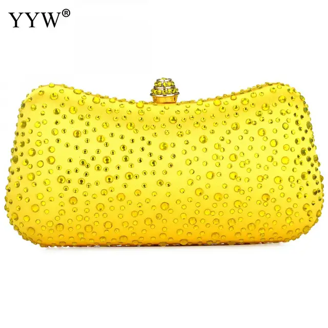 Buy YYW Yellow Crystal Evening Clutches Women With