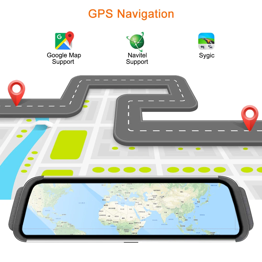 Bluavido 10 дюймовое зеркало Видеорегистраторы для автомобилей 4G ADAS android GPS Карты FHD 1080P
