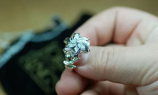 Classic Vintage Wedding Band ring for women LOTR The Galadriel Nenya Charm 3ct 5A Zircon 925 Soild Sterling Silver ring