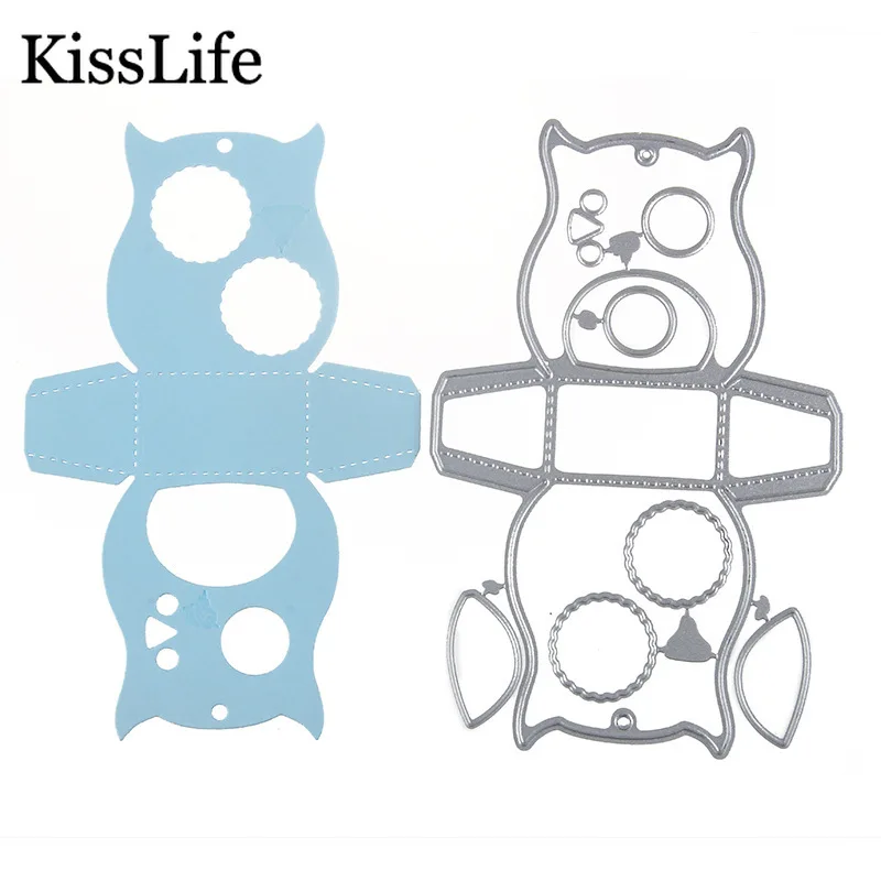 

2019 New Owl Gift Box Metal Cutting Dies Kscraft Dies for Box Making Scrapbooking Alinacutle Christmas Halloween Cutting Dies