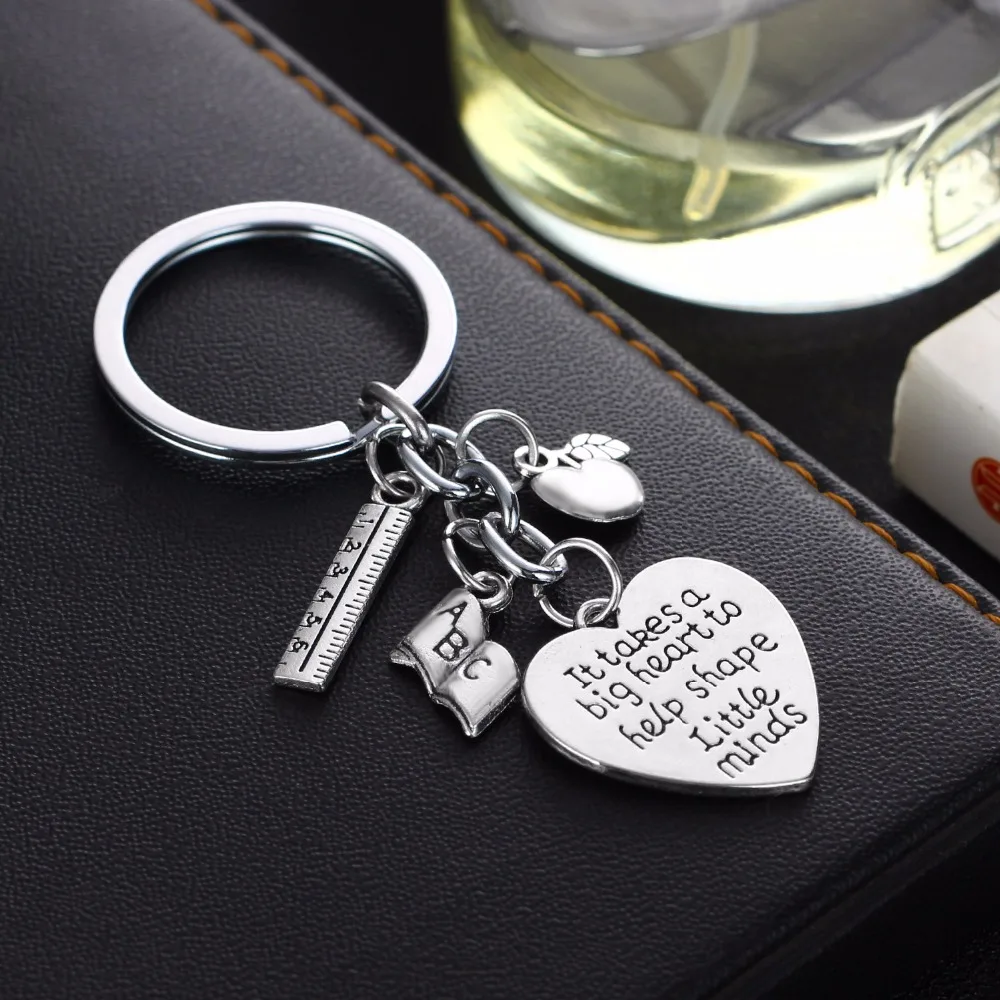 Брелок с надписью Love Heart линейка Apple ABC Book Charms брелок для преподавателя ювелирные