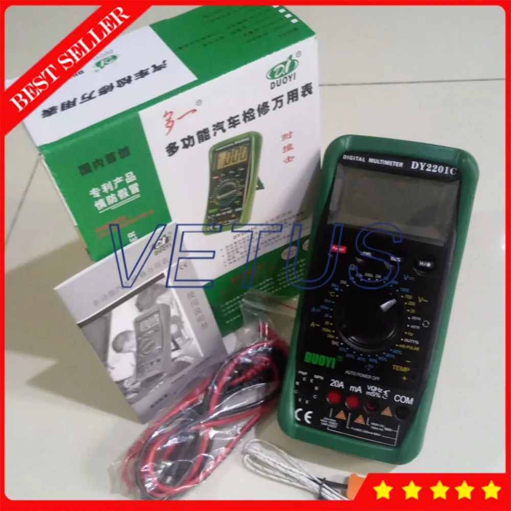DY2201C AC DC Вольтметр Амперметр Омметр цифровой мультиметр автомобильный