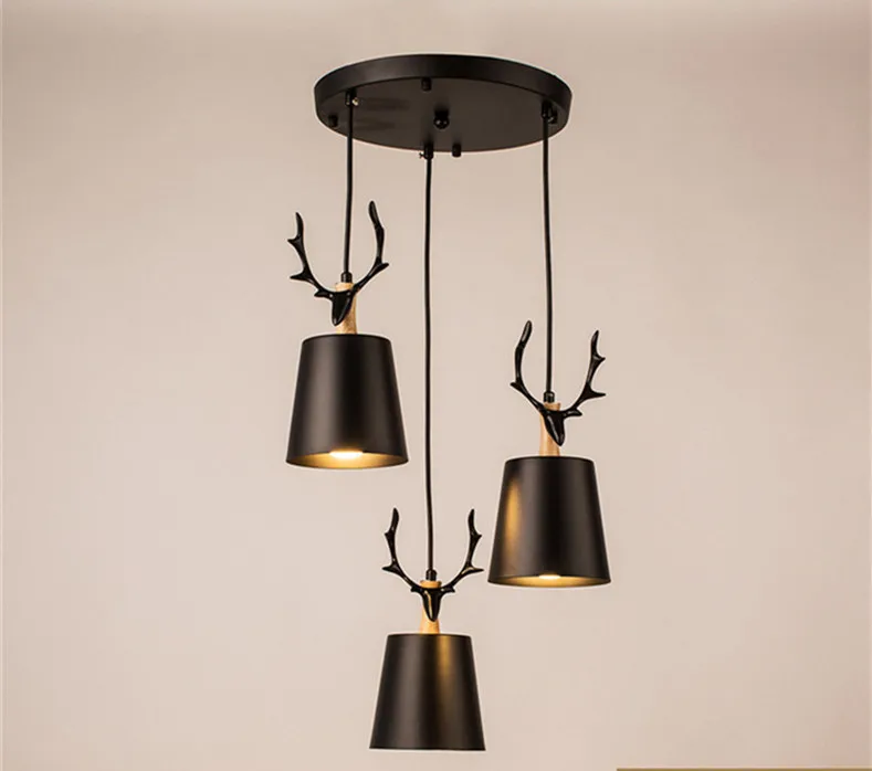 Творческий Nordic ресторан подвесные светильники личность простое освещение голова оленя Теплый современный минималистский светодио дный led гостиная
