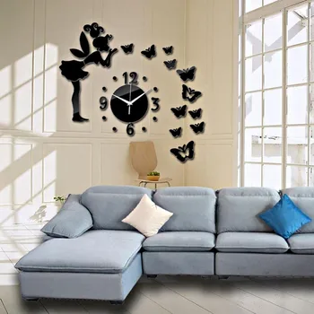 

Set Sail 2019 New Wall Clock Acrylic Metal Mirror Big Personalized Decoration Wall Watches 3D Large Wall Clocks drop Shipping
