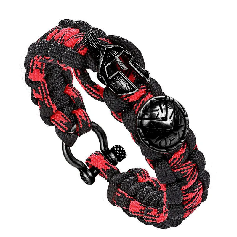 

New Men Bracelet Sparta Warrior Luxury Camping Outdoor Survival Handmade Bracelets Women Bracelets Jewelry Pulseira Masculina