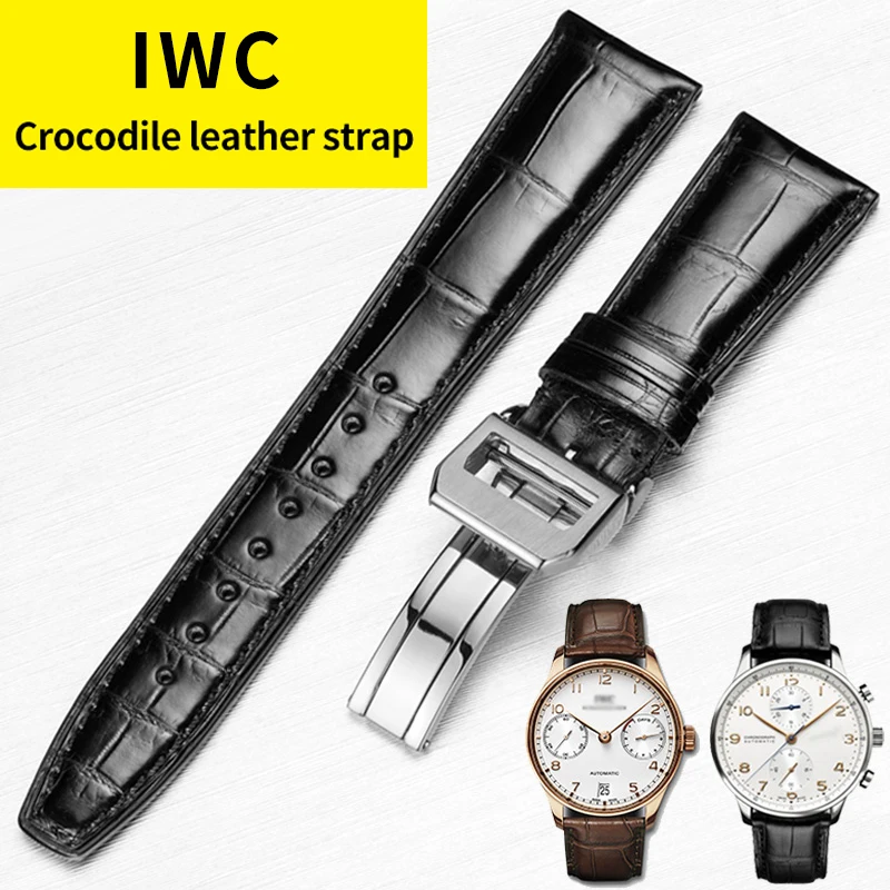 Substitute IWC Strap Genuine Leather Crocodile Leather Strap IWC