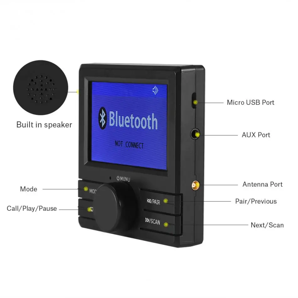 Цифровой радиоприемник VBESTLIFE DAB, tf-карта DAB+ с функцией fm-передатчика, USB зарядное устройство, Bluetooth, громкая связь, 3,5 мм, AUX плеер