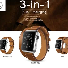HOCO, 3 в 1, посылка, кожаный ремешок для Apple Watch, 4, первый слой, ремешок из телячьей кожи, совместимый с Apple Watch Band, 44 мм, 42 мм