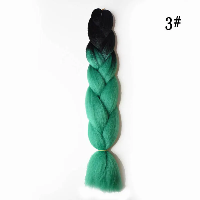 Омбре косички Джамбо косы для наращивания волос для женщин синтетический крючком Радуга Джамбо косички волос - Цвет: 1B/30HL