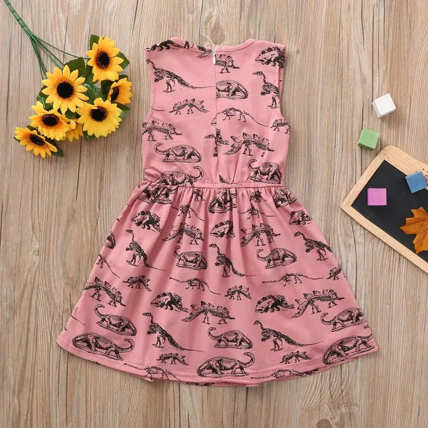 

Bebe dress Toddler Infant Baby Girls Dress Cartoon Dinosaur Print Dresses Clothing Outfits vestido infantil SWEET July 21