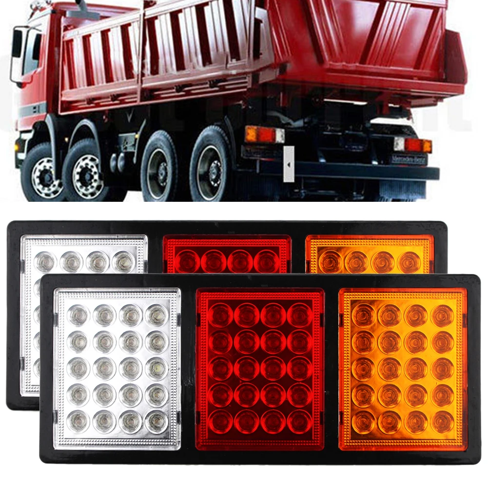 

2pcs LED Car Styling Waterproof Car Rear Tail Lights Lamp Brake Stop Light for Truck 12/24V 3Colors Car Accessories
