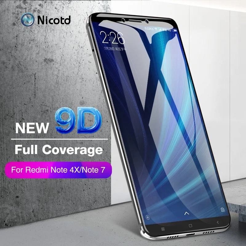 

9D Tempered Glass On The For Redmi Note 7 4X 6Pro Glass protector full cover film for Xiaomi Mi A2 Lite Redmi 6Pro screen Nicotd