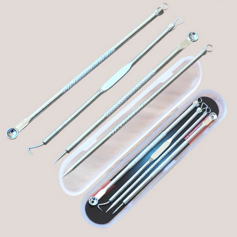 

4 kit Stainless steel Acne Removal Needle Pimple Blackhead Extractor Remover Needle make up Treatment Needle tool Toiletry Kits