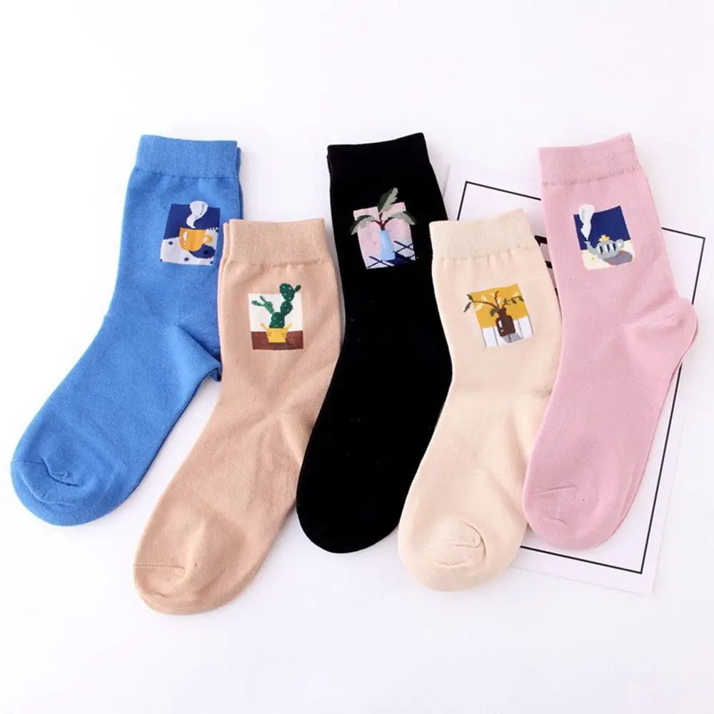 Милые Носки с рисунком из мультфильма женские цветные милые хлопковые носки Harajuku мужские унисекс хипстерские художественные носки