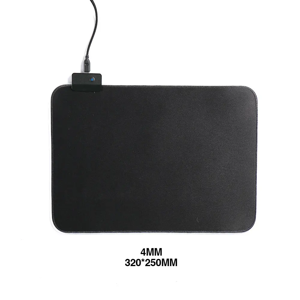 Black 4MM 320 250MM ET CF-1 светящийся коврик для мыши большой утолщенный USB СВЕТОДИОДНЫЙ цветной нескользящий ПК ноутбук - Цвет: Black 4MM 320 250MM