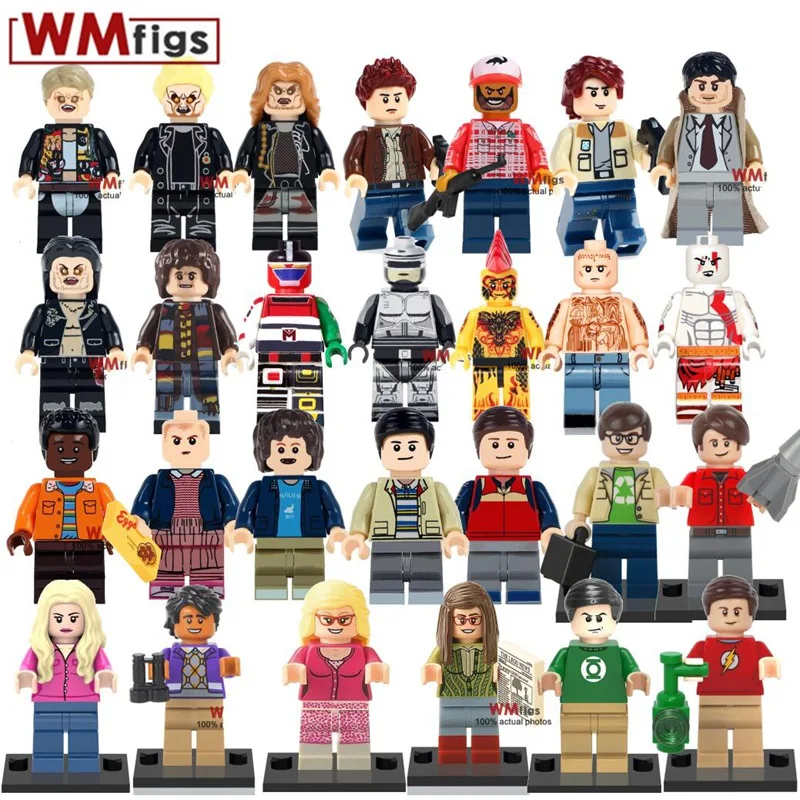 

Cowboy Stranger Things Mr. Incredible Kratos Robocop Prison Break Godmars TV Movie Action s Building Bloks Toys for Kids
