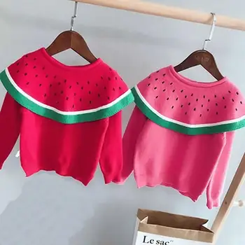 

Children's wear girls autumn new Korean version watermelon sweater in the children's fashion doll collar pullover sweater
